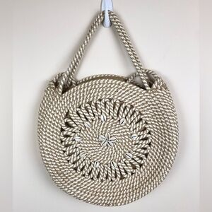 Venus - Striped Rope Seashell Tote Bag